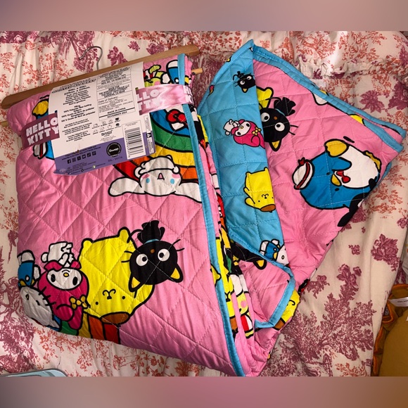 SANRIO Hello Kitty and Friends FULL/QUEEN Pink & Blue Quilted Blanket NEW NWT - Picture 6 of 6
